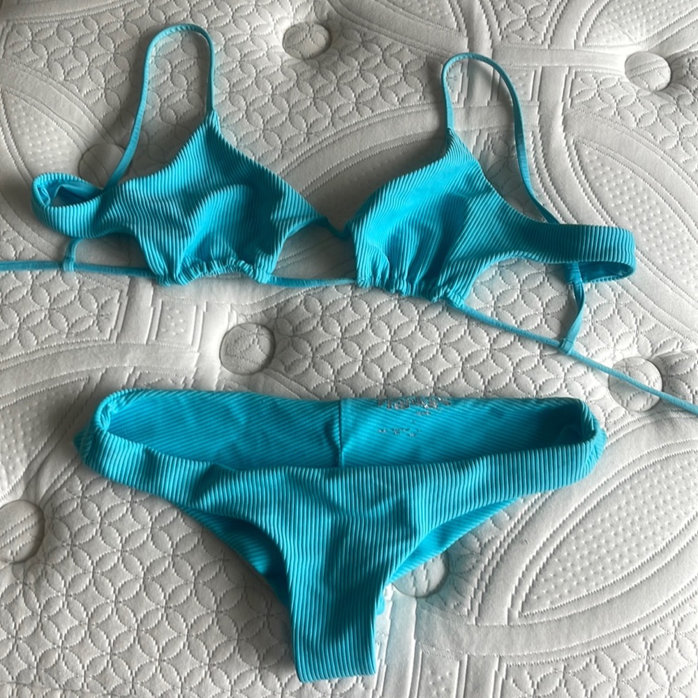 Frankie's Bikinis Turquoise Swim Set